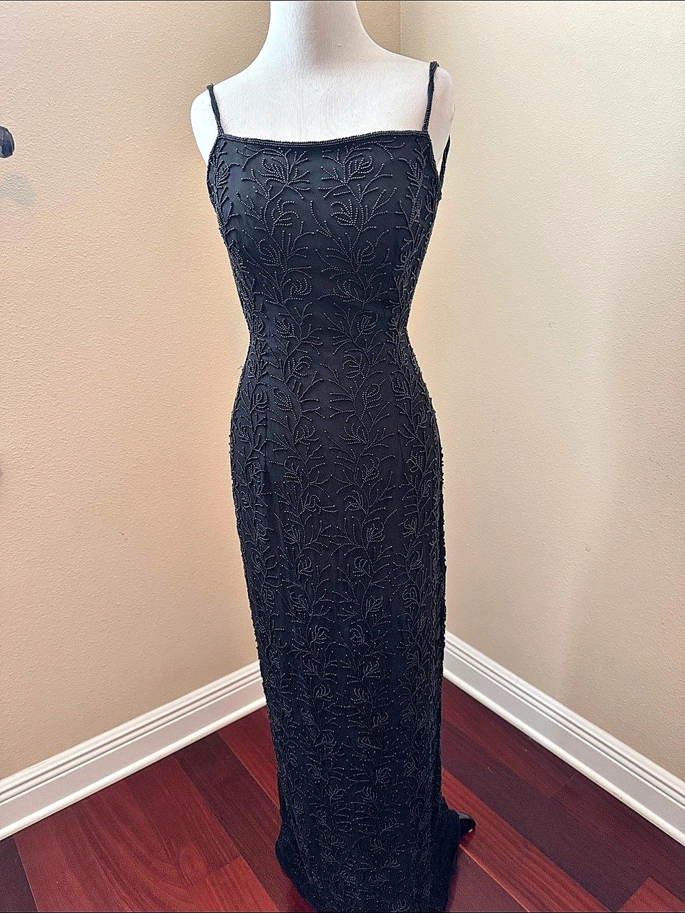 Black beaded gown